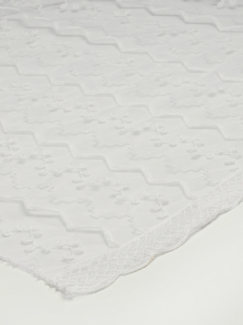 WEAVERS VILLA White Ethnic Motifs Embroidered Dupatta - Image 2