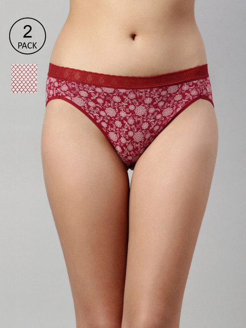 Enamor Women Pack of 2 Assorted Hipster Briefs CH06