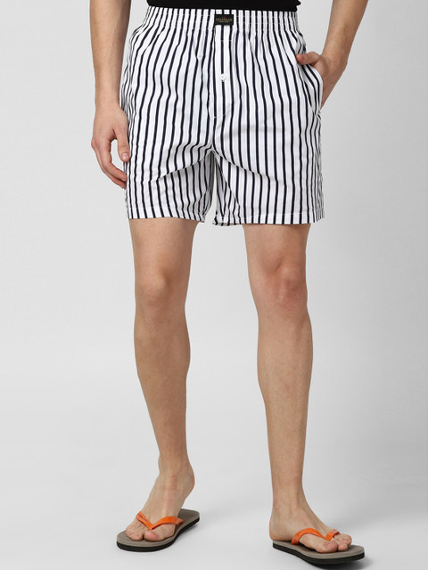 Peter England Men White Striped Boxers