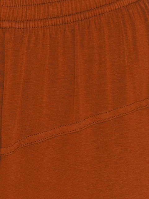 Vami Women Rust Brown Solid Churidar-Length Leggings - Image 6