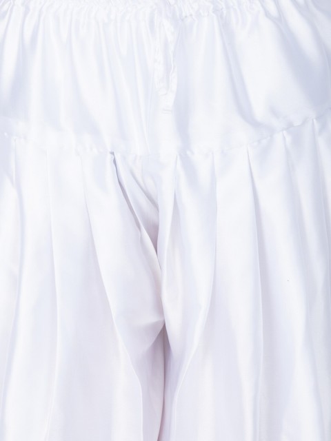 VASTRAMAY Men White Solid Cowl Dhoti Pants - Image 5