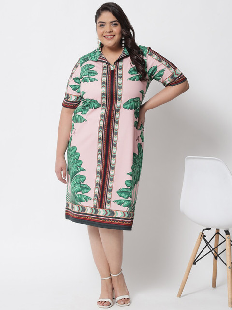 Amydus Plus Size Multicoloured Floral Shirt Dress - Image 7