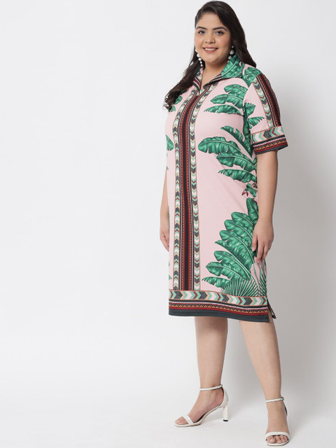 Amydus Plus Size Multicoloured Floral Shirt Dress - Image 4