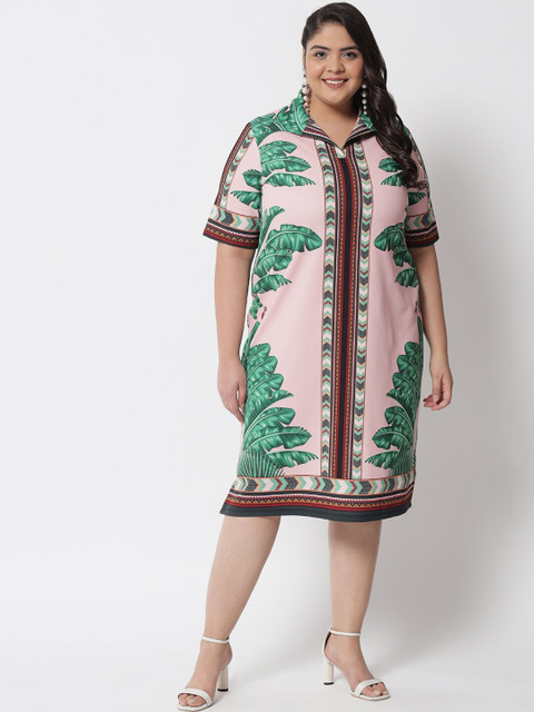Amydus Plus Size Multicoloured Floral Shirt Dress - Image 6