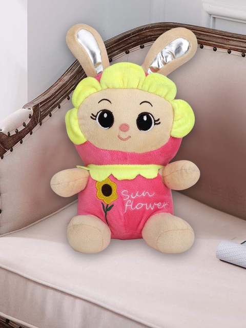 DearJoy Infants Pink & Yellow Cute Sunflower Lightweight Bunny Doll - Image 2