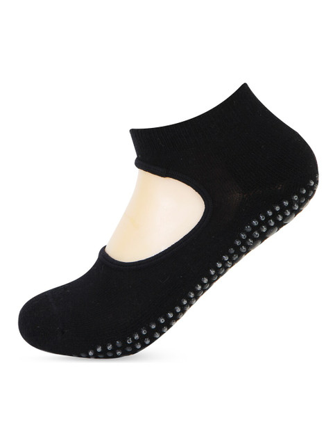 Bonjour Women Black Solid Anti-Skid Yoga Socks - Image 2