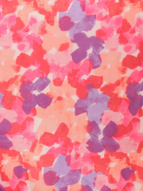 Qurvii Pink Solid V Neck Bell Sleeves Georgette A-Line Dress With Scarf - Image 3