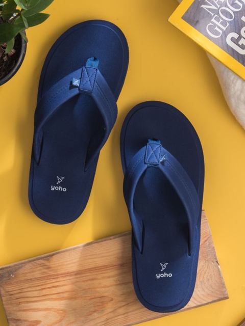 yoho Men Navy Blue Doctor Ortho Comfortable Thong Flip-Flops - Image 5