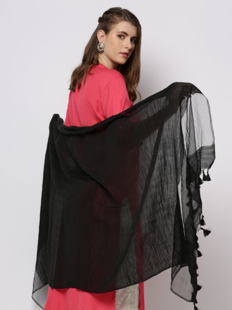 Dupatta Bazaar Black Linen Dupatta - Image 2