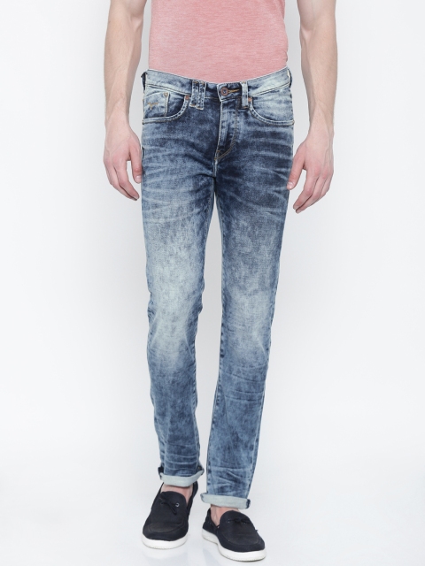 Flying Machine Men Blue Jackson Skinny Fit Acid Wash Stretchable Jeans