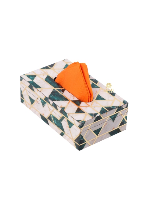 DULI White & Green MDF Wood Tissue Box Holder - Image 4