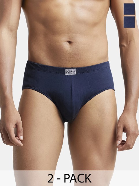 Jockey Pack Of 2 Super Combed Cotton Solid Brief with Ultrasoft Concealed Waistband-8035