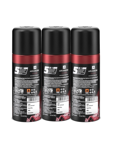 Aramusk Men Set of 3 Musk Deodorant Body Spray - 150 ml Each - Image 3