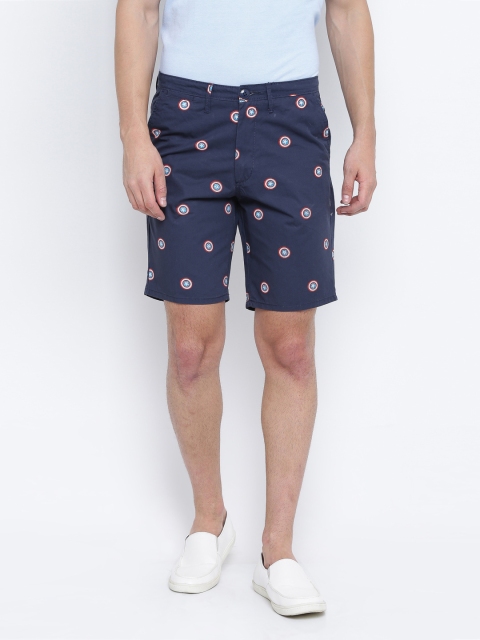 CAPTAIN AMERICA Men Navy Printed Shorts