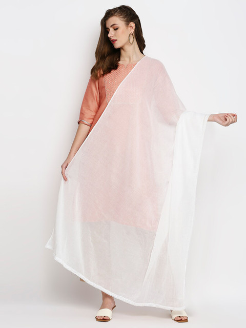 Dupatta Bazaar White Printed Dupatta