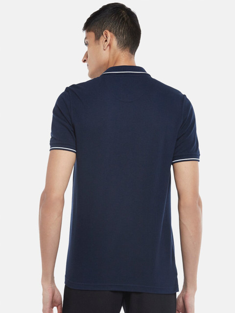 BYFORD by Pantaloons Men Navy Blue Polo Collar Outdoor T-shirt - Image 4