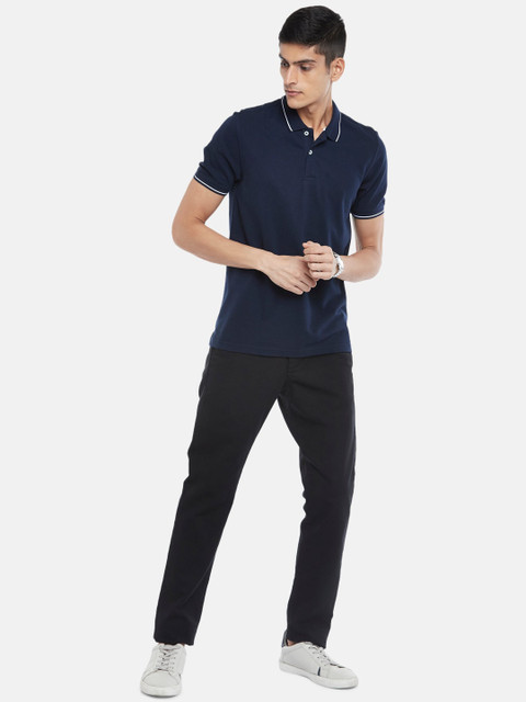 BYFORD by Pantaloons Men Navy Blue Polo Collar Outdoor T-shirt - Image 5