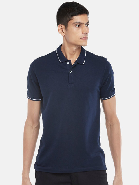 BYFORD by Pantaloons Men Navy Blue Polo Collar Outdoor T-shirt