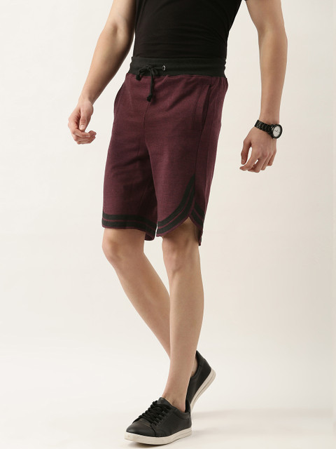 ARISE Men Burgundy Solid Shorts - Image 2