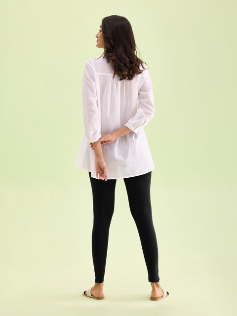 Go Colors Women Black Solid Ankle Length Leggings - Image 4