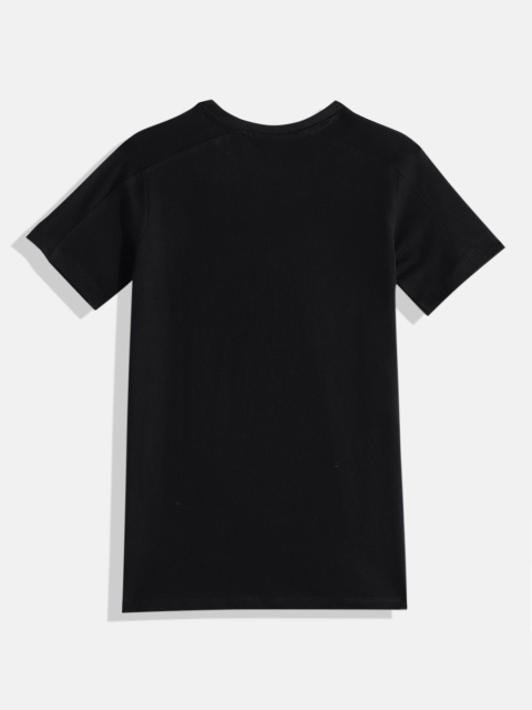 HRX by Hrithik Roshan Boys Black Typography Printed Lifestyle T-shirt - Image 4