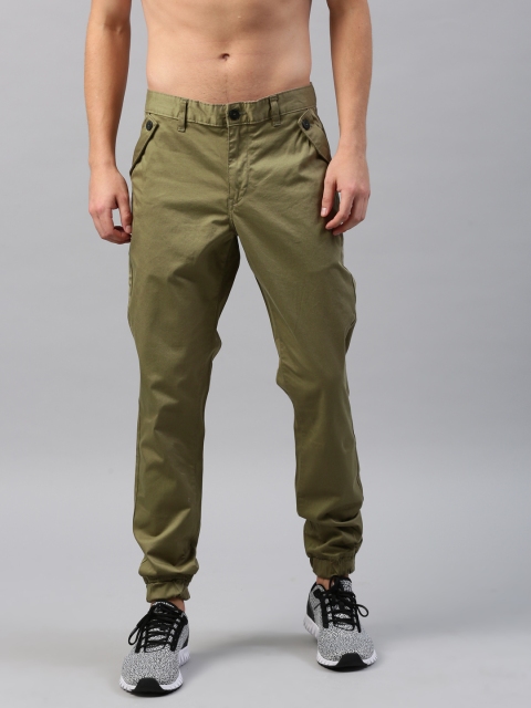 HRX by Hrithik Roshan Men Khaki Regular Fit Solid Joggers