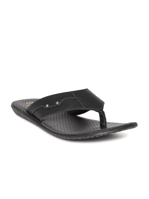 Men Black Leather Sandals Image