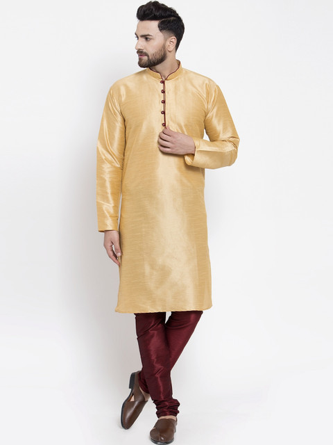 Kaifoo Men Gold-Toned Thread Work Kurta