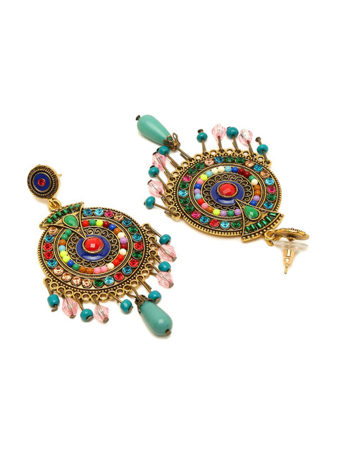 YouBella Multicoloured Contemporary Drop Earrings - Image 3