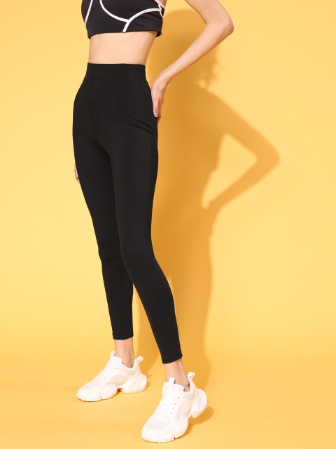 Berrylush Black High-Waist Sports Tights - Image 2