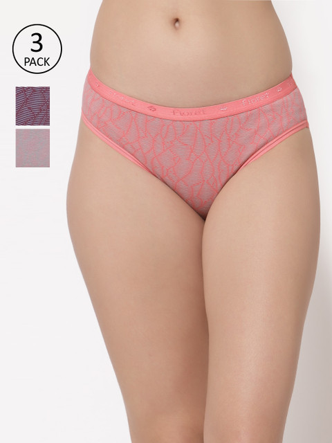 Floret Women Pack Of 3 Assorted Bikini Briefs