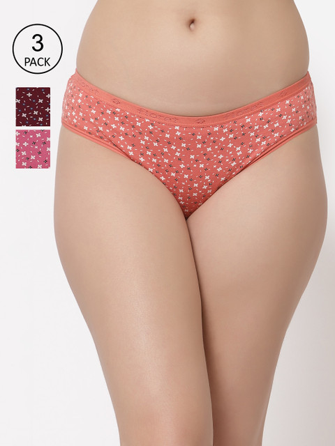 Floret Women Pack Of 3 Assorted Hipster Briefs