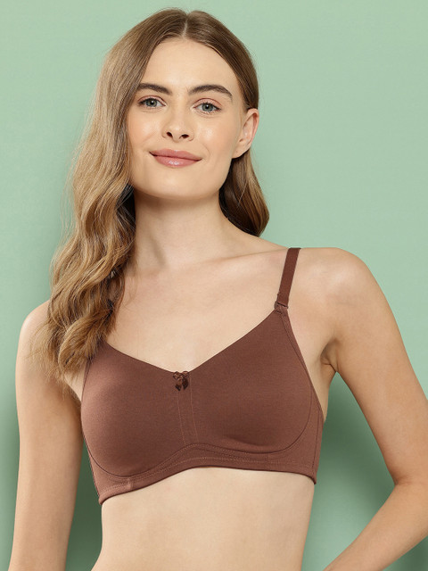 Leading Lady Brown Pure Cotton Bra Non Padded