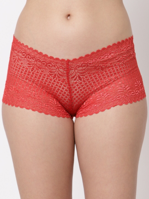 CUKOO Women Red Self-Design Hipster Briefs