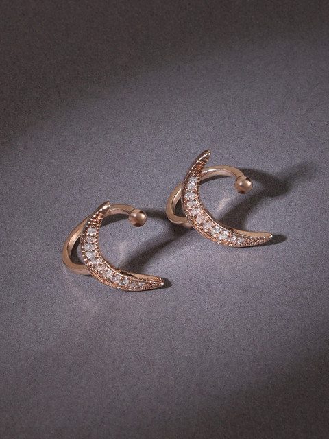 AMI Rose Gold-Plated Contemporary Ear Cuff Earrings - Image 2
