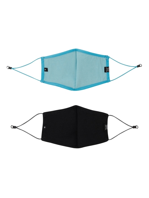 Puma Set Of 4 Black & Blue 3 Ply Hill Camp Cloth Face Masks - Image 4