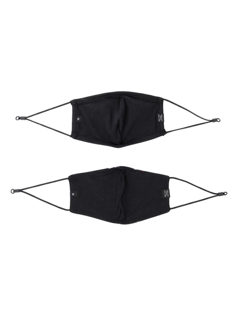 Puma Pack of 2 Black Printed Brand Love Cloth Face Mask - Image 3