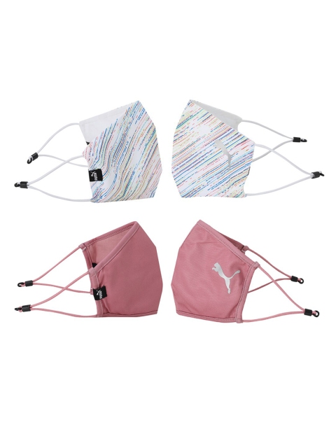 Puma Pack of 2 White & Pink Face Mask - Image 4
