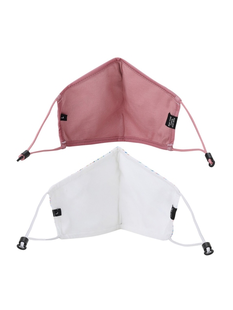 Puma Pack of 2 White & Pink Face Mask - Image 3