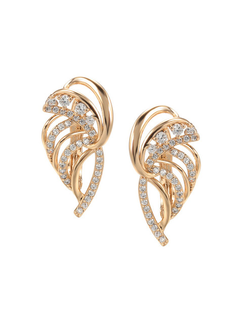 Shining Diva Fashion 18k Rose Gold Plated Zircon Earrings - Image 5