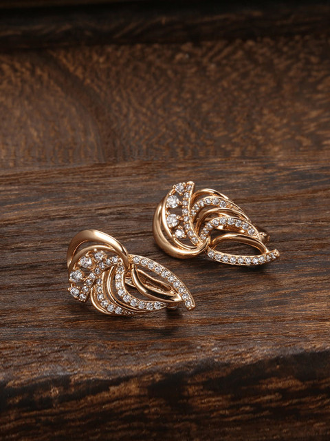 Shining Diva Fashion 18k Rose Gold Plated Zircon Earrings