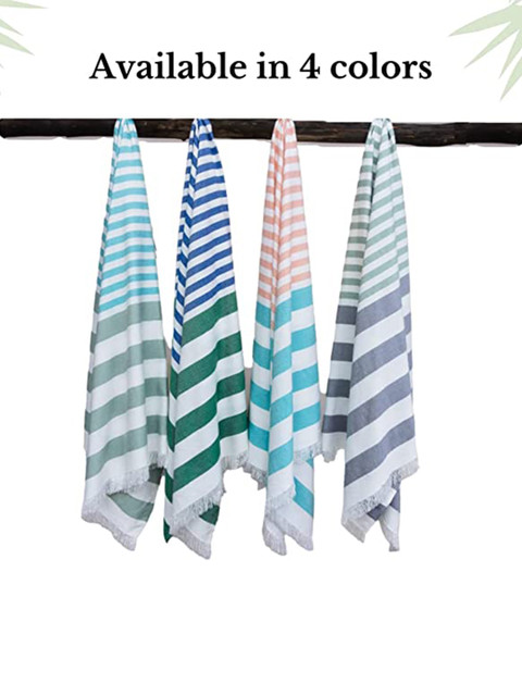 MUSH Striped Extra Large Bamboo Cabana Turkish Beach Towel - 300 GSM - Image 5