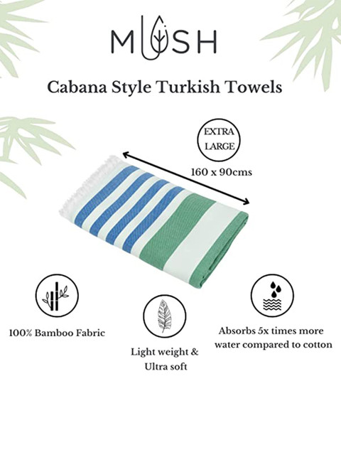 MUSH Striped Extra Large Bamboo Cabana Turkish Beach Towel - 300 GSM - Image 6