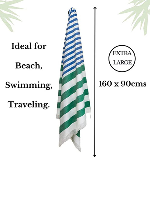 MUSH Striped Extra Large Bamboo Cabana Turkish Beach Towel - 300 GSM - Image 2