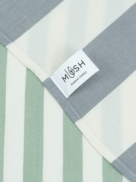 MUSH Striped Extra Large Bamboo Cabana Turkish Beach Towel - 300 GSM - Image 2