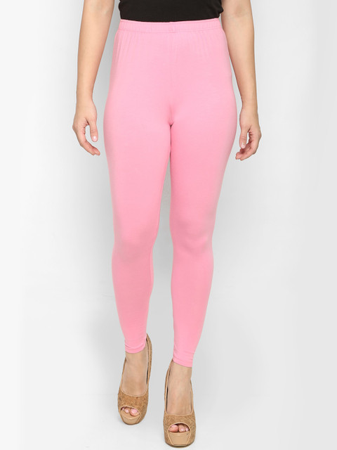 Ms.Lingies Women Pink Solid Ankle Length Leggings