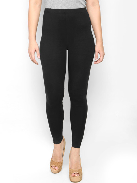 Ms.Lingies Women Black Solid Ankle Length Leggings