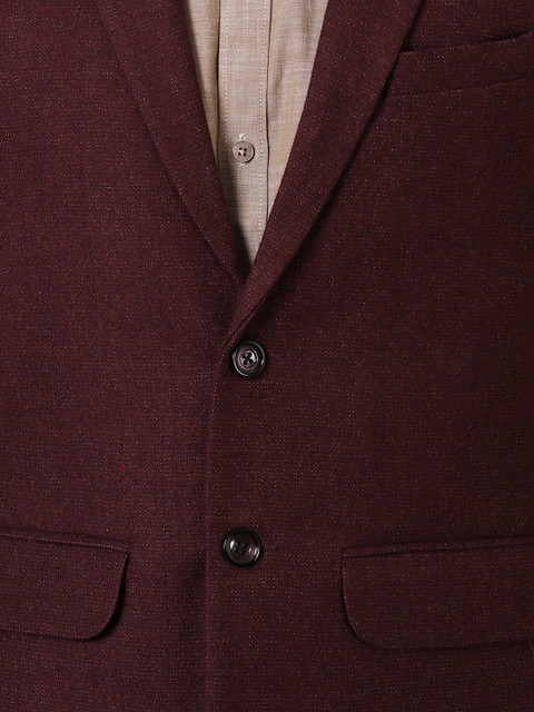 Wintage Men Maroon Solid Jacket - Image 2