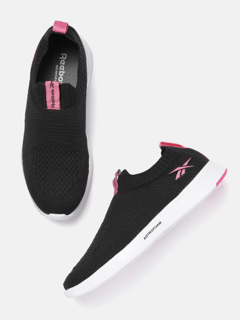 Reebok Women Black & Pink Woven Design Druhan 2.0 Walking Shoes