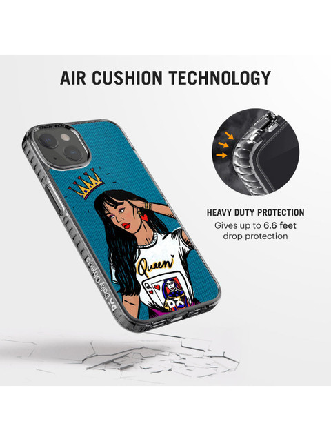 DailyObjects Blue & Beige Queen Babe Stride 2.0 iPhone 13 Phone Case - Image 3